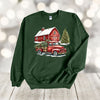Christmas Sweatshirt, Old Red Barn, Old Red Truck Christmas Tree, Vintage Truck, Gildan Sweatshirt, Up to 5x Sizes, Plus Sizes Available