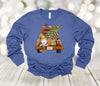 Christmas Long Sleeve, Old Truck And Gnome, Christmas Tree, Merry And Bright, Bella Canvas Long Sleeve Unisex Tee Shirt