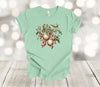 Christmas Shirt, Holly Branch With Berries And Ornament, Holiday Shirt, Premium Soft Unisex, Plus Sizes 2x, 3x, 4x Available