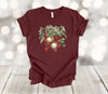 Christmas Shirt, Holly Branch With Berries And Ornament, Holiday Shirt, Premium Soft Unisex, Plus Sizes 2x, 3x, 4x Available