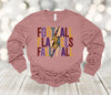 Fall Long Sleeve, Football Flannel Fall Y'all, Football Mom, 2x, 3x, Plus Size Available, Bella Canvas Long Sleeve Unisex