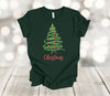 Christmas Shirt, Hand Drawn Christmas Tree, Christmas Teacher Gift, Holiday Tee Shirt, Premium Soft Unisex Tee, Plus Size 2x, 3x, 4x