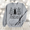 Christmas Sweatshirt, Smells Like Christmas Spirit, Simple Christmas Trees, Gildan Sweatshirt, Up to 5x Sizes, Plus Sizes Available