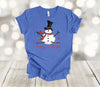 Christmas Shirt, Merry And Bright, Snowman Friend, Snowman Gift, Premium Soft Unisex Shirt, Plus Sizes Available