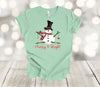 Christmas Shirt, Merry And Bright, Snowman Friend, Snowman Gift, Premium Soft Unisex Shirt, Plus Sizes Available