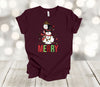 Christmas Shirt, Merry, Snowman Friends, Snowman Gift, Premium Soft Unisex Shirt, Plus Sizes Available