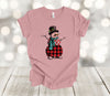 Snowman Shirt, Buffalo Plaid And Striped Snowman, Holiday Shirt, Premium Soft  Unisex Shirt, Plus Size Available 2x, 3x, 4x