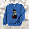 Christmas Sweatshirt, Plaid Snowman, Snowman Sweatshirt, Gildan Sweatshirt, Up to 5x Sizes, Plus Sizes Available