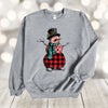 Christmas Sweatshirt, Plaid Snowman, Snowman Sweatshirt, Gildan Sweatshirt, Up to 5x Sizes, Plus Sizes Available