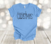 Christmas Tee Shirt, Merry Christmas, Cute Script, Premium Soft Shirt, Plus Sizes Available 2x, 3x, 4x,