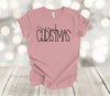 Christmas Tee Shirt, Merry Christmas, Cute Script, Premium Soft Shirt, Plus Sizes Available 2x, 3x, 4x,