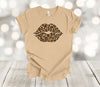 Valentine's DayShirt, Leopard Print Lips, Couples Tee, Love Kisses, Premium Unisex Soft Tee Shirt, Plus Sizes Available