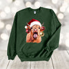 Christmas Sweatshirt, Cow With Tongue Out And Santa Hat, Gildan Sweatshirt, Up to 5x Sizes, Plus Sizes Available