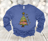 Christmas Shirt, Oh Christmas Tree, Painted Tree, Christmas Long Sleeve, Bella Canvas Long Sleeve Unisex, 2x, 3x, Plus Size Available