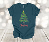 Christmas Shirt, Hand Drawn Christmas Tree, Christmas Teacher Gift, Holiday Tee Shirt, Premium Soft Unisex Tee, Plus Size 2x, 3x, 4x