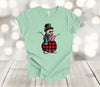 Snowman Shirt, Buffalo Plaid And Striped Snowman, Holiday Shirt, Premium Soft  Unisex Shirt, Plus Size Available 2x, 3x, 4x