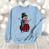 Christmas Sweatshirt, Plaid Snowman, Snowman Sweatshirt, Gildan Sweatshirt, Up to 5x Sizes, Plus Sizes Available