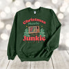 Christmas Sweatshirt, Christmas Movie Junkie, Christmas Lover, Gildan Sweatshirt, Up to 5x Sizes, Plus Sizes Available