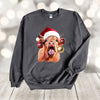 Christmas Sweatshirt, Cow With Tongue Out And Santa Hat, Gildan Sweatshirt, Up to 5x Sizes, Plus Sizes Available