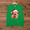 Christmas Sweatshirt, Cow With Tongue Out And Santa Hat, Gildan Sweatshirt, Up to 5x Sizes, Plus Sizes Available