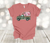 Spring Shirt, Old Truck Filled With Pink Flowers And Butterflies, Spring Truck, Premium Soft Unisex Shirt, Plus Sizes 2x, 3x, 4x Available