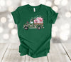 Spring Shirt, Old Truck Filled With Pink Flowers And Butterflies, Spring Truck, Premium Soft Unisex Shirt, Plus Sizes 2x, 3x, 4x Available